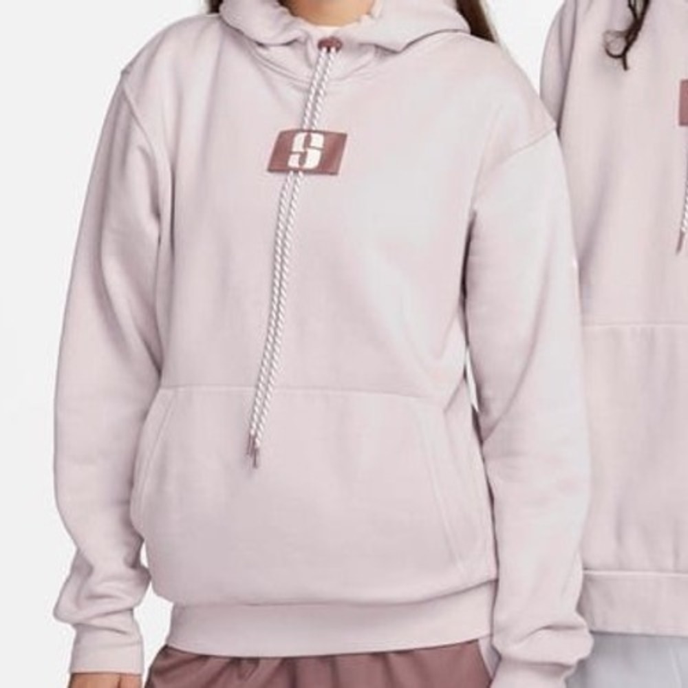 Nike Sportswear Womens Hoodie‎ pale Pink Pullover Graphic S Patch Logo